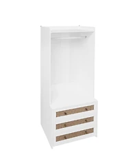 Streamdale Rattan Wardrobe with 3 Drawers