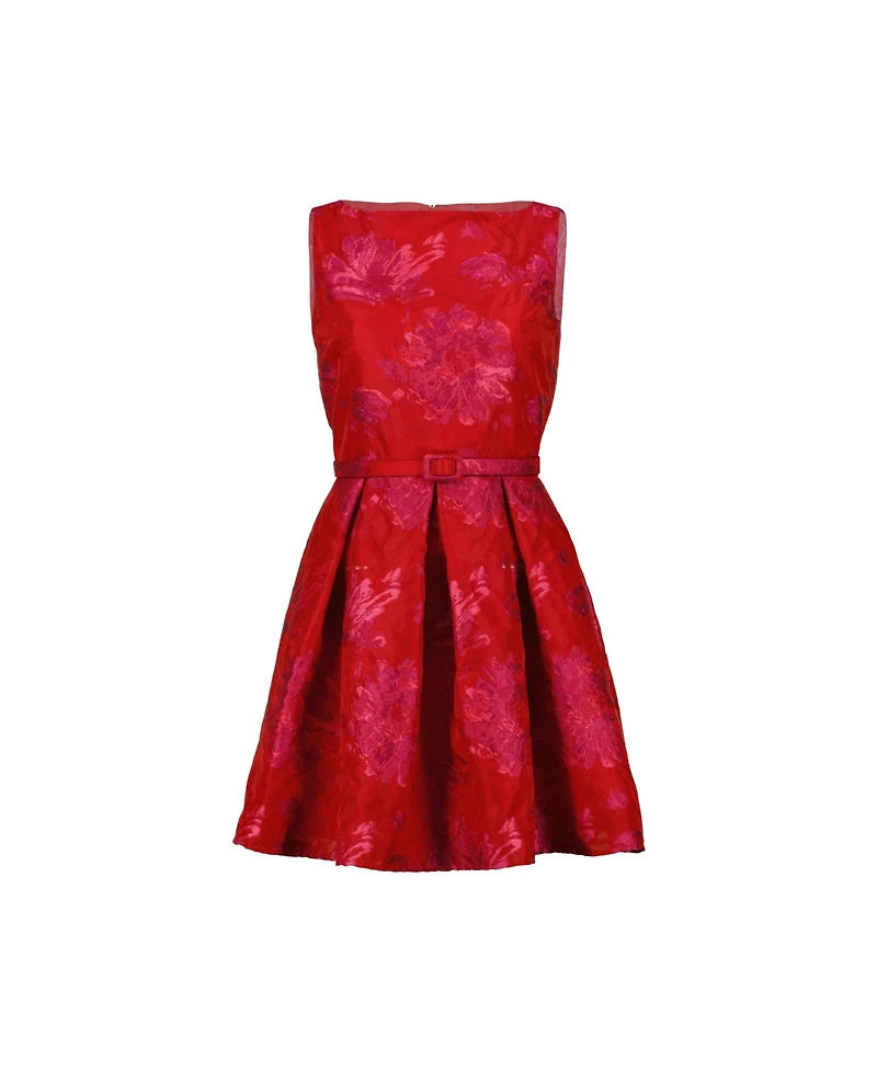 Ivonne Women's Sleeveless Midi Dress with Round Neck