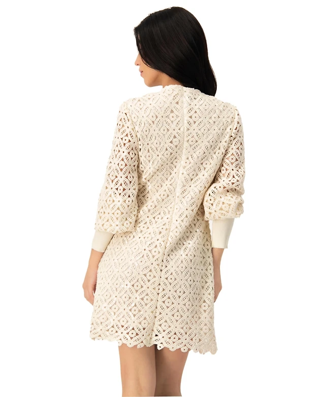 forever 21 cutout crochet mini dress Forever 21 Women's Cutout Crochet Mini Dress in Ivory Large