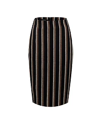 Ivonne Women's Striped Knee Lenght Skirt