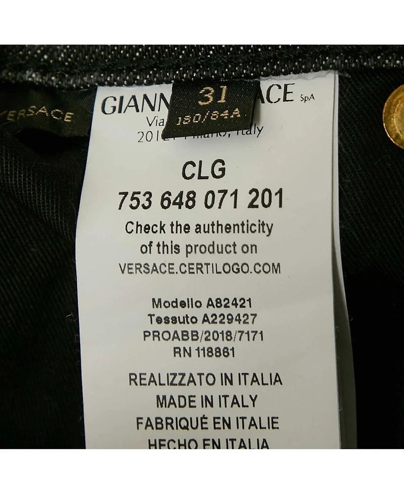 Pre-Owned Versace Men's Pre-Owned Balenciaga men Mcqueen Black Logo Embroidered Denim Shorts