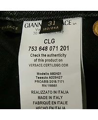 Pre-Owned Versace Men's Pre-Owned Balenciaga men Mcqueen Black Logo Embroidered Denim Shorts