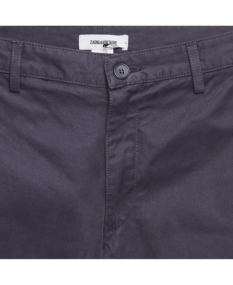 Pre-Owned Zadig & Voltaire Men's Blue Cotton Patrick Chino Trousers