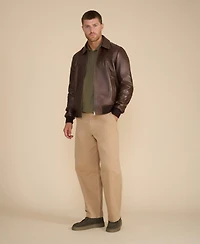 Furniq Uk Men's Men s Leather Bomber Jacket