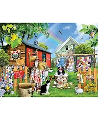 SunsOut Wash Day Quilts 500 piece Jigsaw Puzzle for Adults