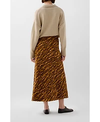 Scalpers Women's Print Flare Denim Skirt