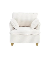 Streamdale Furniture Corduroy Sofa with Ottoman & Pillows - Living Room/Balcony/Study