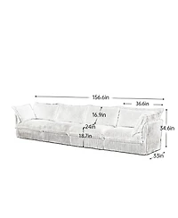 Streamdale Furniture Black Corduroy Slipcovered 4-Seater Sofa