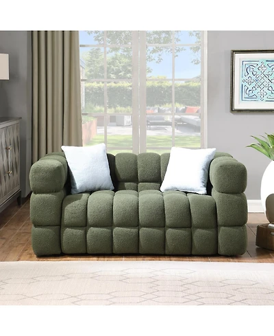Streamdale Furniture Olive Green Boucle 2-Seater Sofa