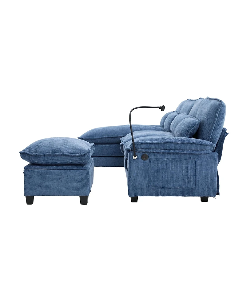 Streamdale Furniture 106" U-Shape Sectional Sofa Cloud Couch, Chenille