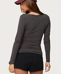Edikted Women's Alefa Scoop Neck Long Sleeve Top