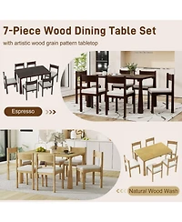 Streamdale Furniture | 7-Piece | Wood & Upholstered | Espresso Finish | Dining Set (Table & 6 Chairs)