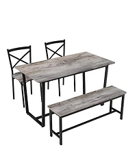 Streamdale Furniture Four-piece set table and chair with backrest, industrial style, solid structure