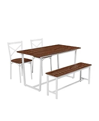 Streamdale Four-piece set table and chair with backrest, industrial style, solid structure