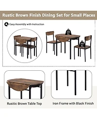 Streamdale Furniture 3-Piece Dining Set with Drop Leaf and 2 Chairs