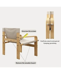 Streamdale Furniture Oak Accent Lounge Chair - Washable Linen White