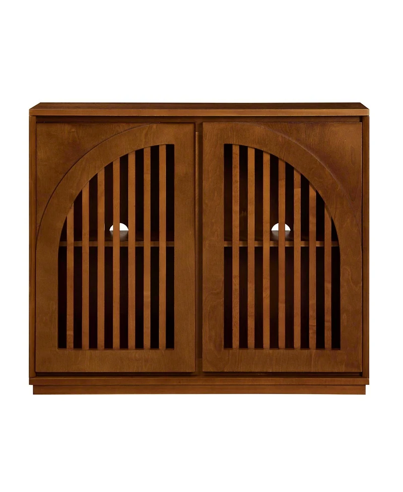 Streamdale Furniture Mid Century Fluted Sideboard Cabinet - Walnut