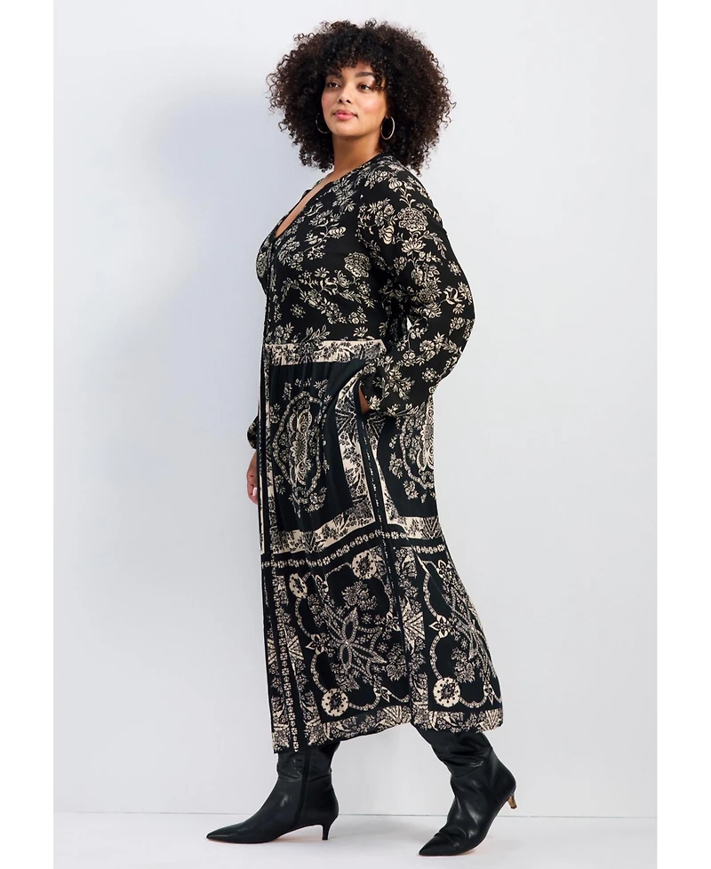 Avenue Women's Eliana Scarf Placement Print Dress