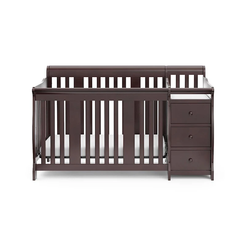 Storkcraft Portofino 4-in-1 Convertible Crib and Changer - Espresso
