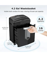 Bonsaii 12-Sheet Micro Cut Shredder, P-4, 60-min run, shreds paper/CDs/cards/mail, Jam-Proof, 4.2Gal Bin, Home/Office
