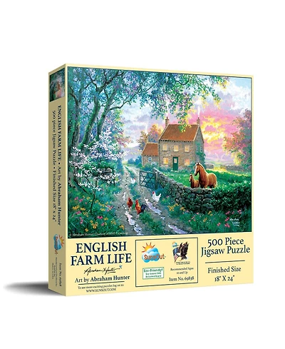 SunsOut English Farm Life 500 piece Jigsaw Puzzle for Adults
