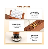 Hongge Full Size Digital Piano with Weighted Keys Drawer Desk Design and Triple Pedals