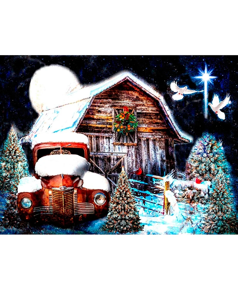 SunsOut Christmas Night at the Farm 300 piece Jigsaw Puzzle for Adults Christmas