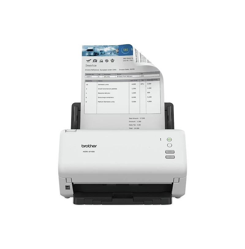 Brother Ads-3100 600 Dpi Optical Resolution 60 Sheet Adf High-Speed Desktop Scanner