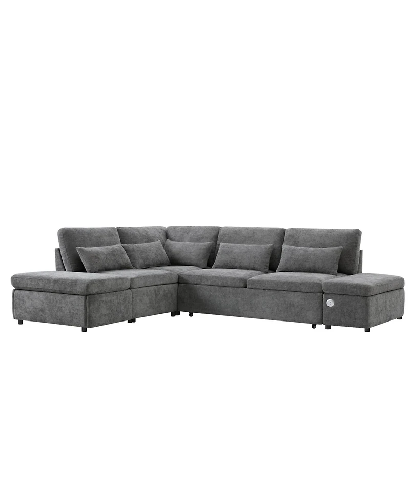 Streamdale Furniture 107" Modular Sectional Sofa with Ottoman