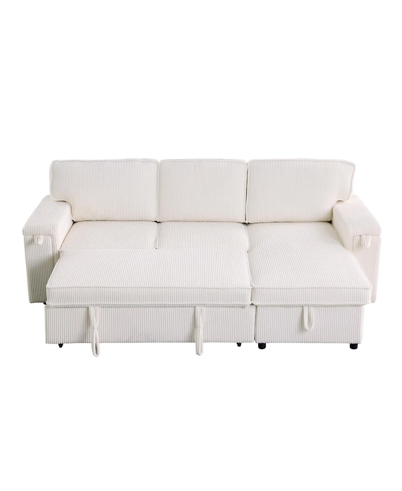 Streamdale Furniture Upholstery Sleeper Sectional Sofa with Storage Space