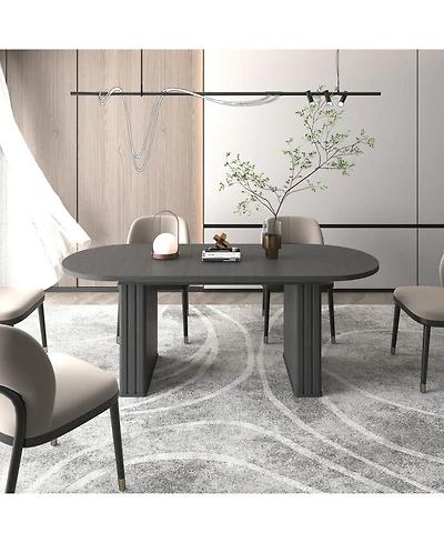 Streamdale Furniture Seats 4-8 Extendable Oval Dining Table