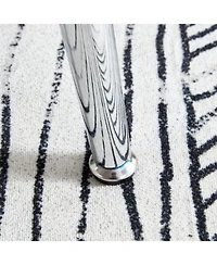 Streamdale Furniture 38.6" Glass tabletop dining table with silver legs