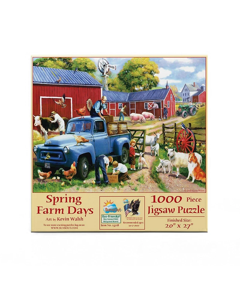 SunsOut Spring Farm Days 1000 piece Jigsaw Puzzle for Adults