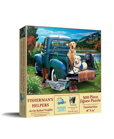 SunsOut Fisherman's Helpers 500 piece Jigsaw Puzzle for Adults