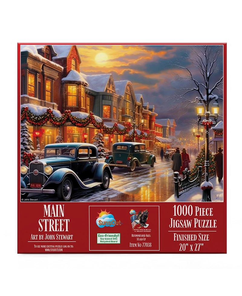 SunsOut Main Street 1000 piece Jigsaw Puzzle for Adults Christmas