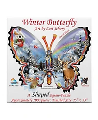 SunsOut Winter Butterfly 1000 piece Jigsaw Puzzle for Adults Special Shape