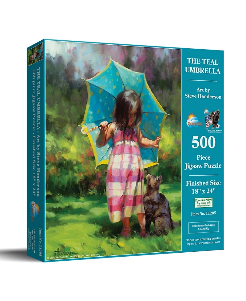 SunsOut The Teal Umbrella 500 piece Jigsaw Puzzle for Adults