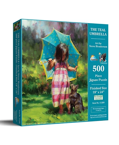 SunsOut The Teal Umbrella 500 piece Jigsaw Puzzle for Adults