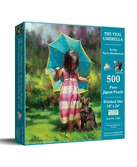 SunsOut The Teal Umbrella 500 piece Jigsaw Puzzle for Adults