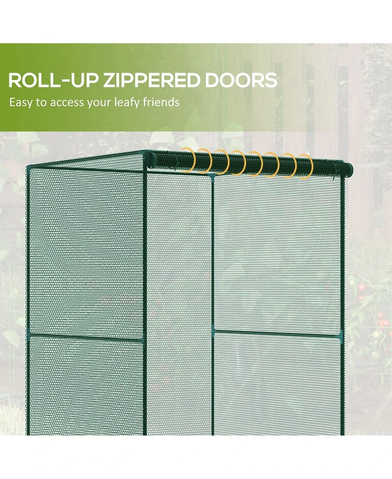 Outsunny 4' x 4' Walk-in Crop Cage, Plant Protectors with Door,