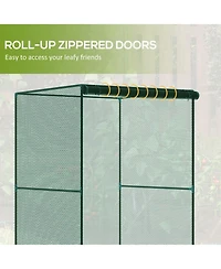 Outsunny 4' x 4' Walk-in Crop Cage, Plant Protectors with Door,
