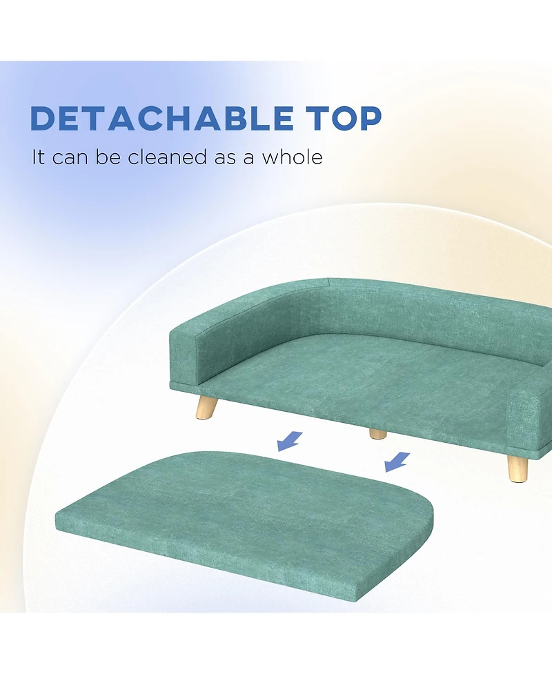 Zeus & Ruta Green Washable Cushion Large Cat Sofa Bed