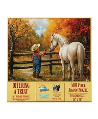 SunsOut Offering a Treat, Horse 500 piece Jigsaw Puzzle for Adults