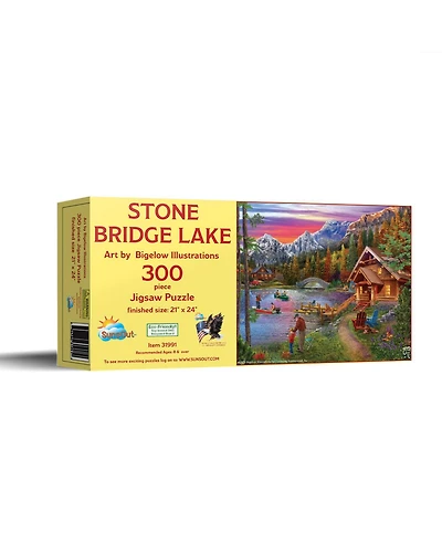 SunsOut Stone Bridge Lake 300 piece Jigsaw Puzzle for Adults