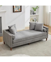 Streamdale Furniture Upholstered Chaise Lounge Sleeper Sofa Daybed with Pillows