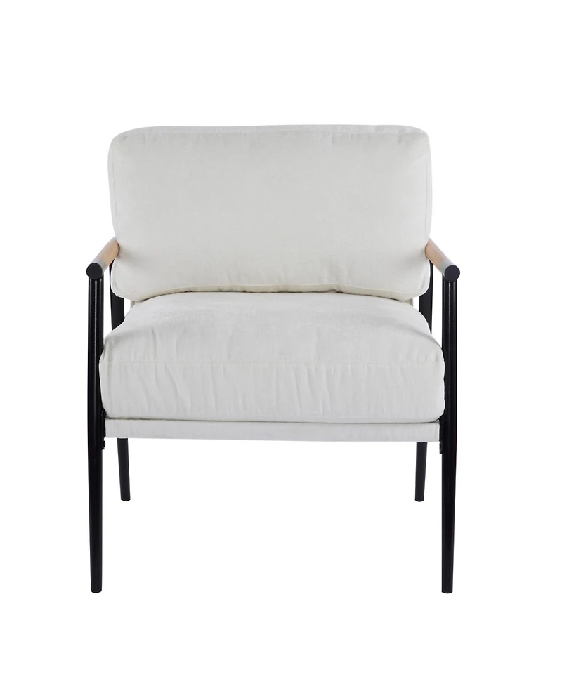 Streamdale Furniture Streamdale Modern Plush Chair Metal Frame, Wooden Armrests