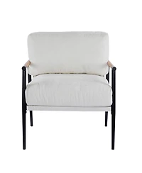 Streamdale Furniture Streamdale Modern Plush Chair Metal Frame, Wooden Armrests