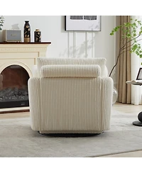 Streamdale Furniture Corduroy Swivel Accent Chair with Pillows