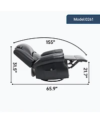 Streamdale Heat Massage Rocker Recliner Chair, Swivel Fabric