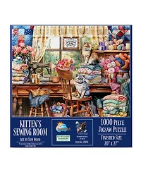 SunsOut Kittens Sewing Room 1000-piece Jigsaw Puzzle for Adults